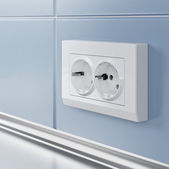 Рамка из поликарбоната для двойной розетки Stark белый Werkel W0081801