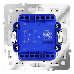 Проходной переключатель встраиваемый VOLTUM S70 двухклавишный с подсветкой 10А, (белый матовый)