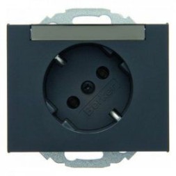 Штепсельная розетка Berker K.1 антрацит матовый SCHUKO 45° с полем для надписей 47287106