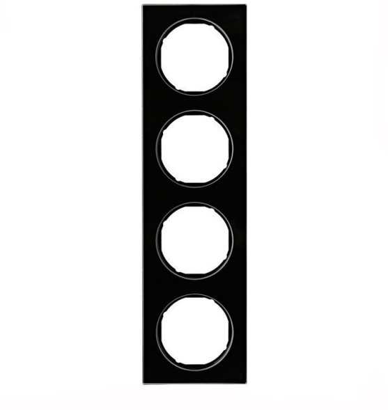 Рамка Berker R.3 Черный стекло 4 поста 10142216