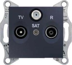 TV/R/SAT розетка Schneider Electric Sedna графит проходная SDN3501270