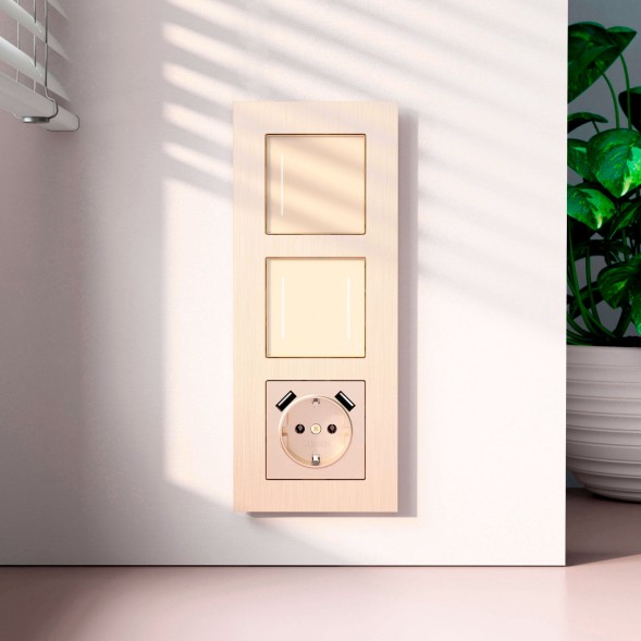 Рамка из металла на 3 поста АluMax шампань алюминий Werkel W0033511