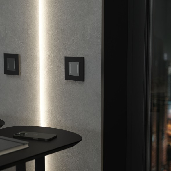 Рамка из поликарбоната на 1 пост Slab черный софт Werkel W0012908