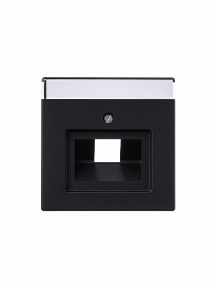 Плата центральная (накладка) ABB Future чёрный бархат для 1-постовой телекоммуникационной розетки 0213 0216 с полем для надписи 2CKA001710A3912 1803-885