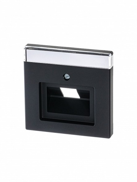 Плата центральная (накладка) ABB Future чёрный бархат для 1-постовой телекоммуникационной розетки 0213 0216 с полем для надписи 2CKA001710A3912 1803-885