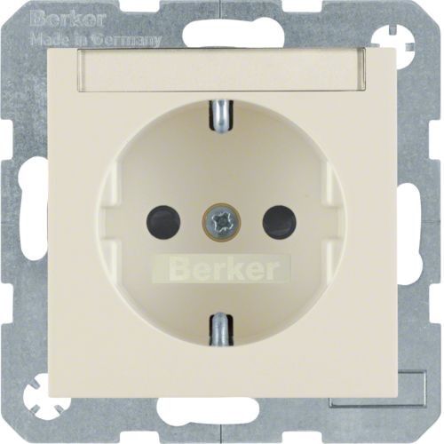 Штепсельная розетка Berker R.1 белый, с блеском SCHUKO с полем для надписей 41498982