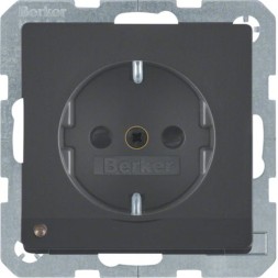 Розетка Berker Q.1 антрацитовый SCHUKO с подсветкой для ориентирования 41096086