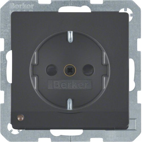 Розетка Berker Q.1 антрацитовый SCHUKO с подсветкой для ориентирования 41096086