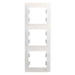 Рамка Schneider Electric Glossa Белый 3 поста вертикальная GSL000107
