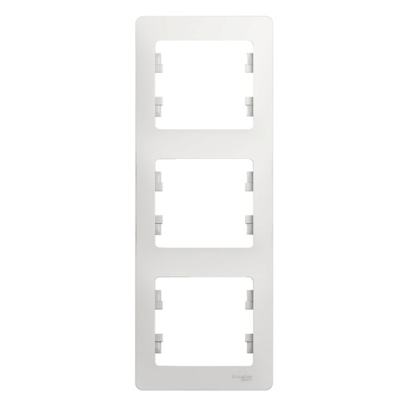 Рамка Schneider Electric Glossa Белый 3 поста вертикальная GSL000107