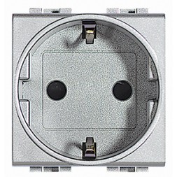Розетка Bticino Living Light Алюминий силовая 2К+З с автоматическими клеммами NT4141AN