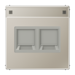 Крышка Jung LS серия Нержавеющая сталь с полем для надписи для модульных гнёзд AMP NETCONNECT ES1969-25NAWE