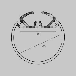 Профиль Led Strip ALM-D30-S-2M