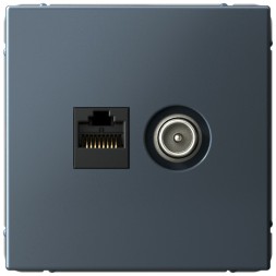 Розетка двойная Systeme Art Gallery ТВ + компьютерная RJ45 кат. 5e (Грифель) Schneider Electric Systeme Art Gallery GAL000789