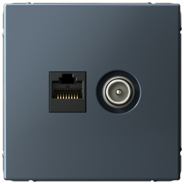 Розетка двойная Systeme Art Gallery ТВ + компьютерная RJ45 кат. 5e (Грифель) Schneider Electric Systeme Art Gallery GAL000789