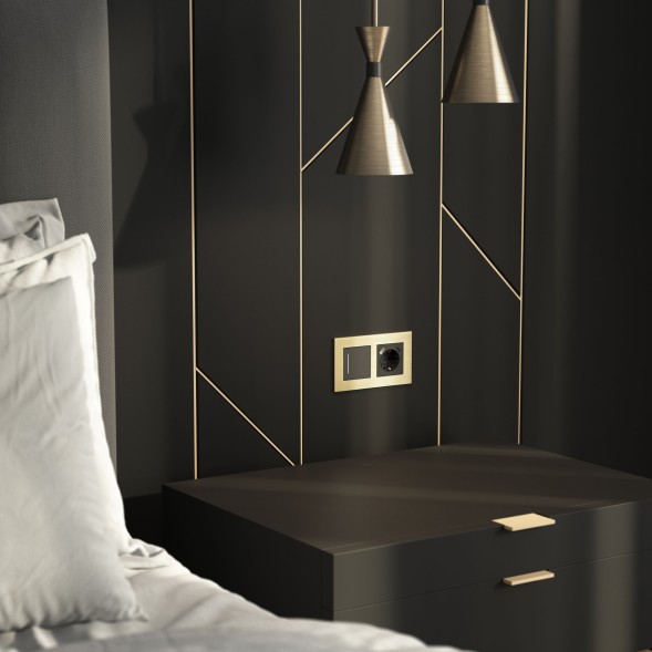 Рамка из металла на 2 поста АluMax шампань алюминий Werkel W0023511