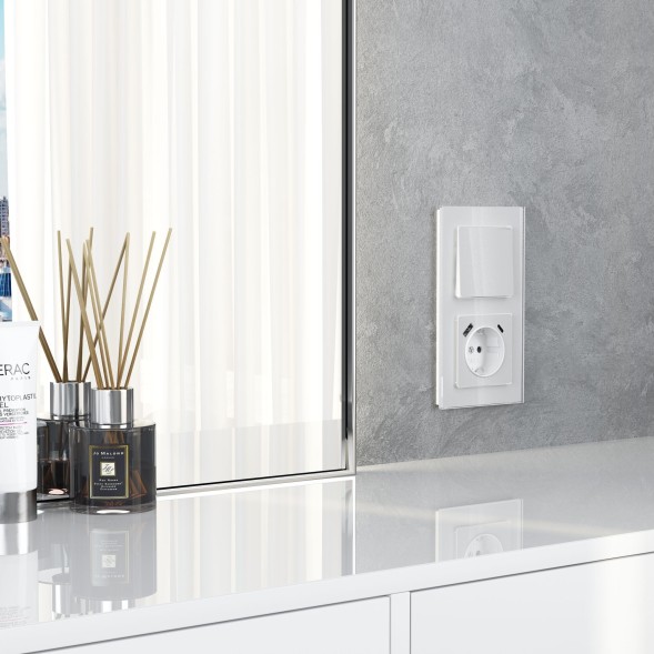 Клавиша для выключателя перекрестного (белый акрил) Werkel W1119041