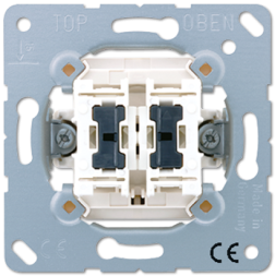 Выключатель Jung 2-клавишный возм контрольной подсветки, с N-клеммой 505KOU5