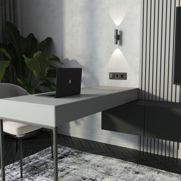 Выключатель двухклавишный (Hammar черный) Werkel W1220008