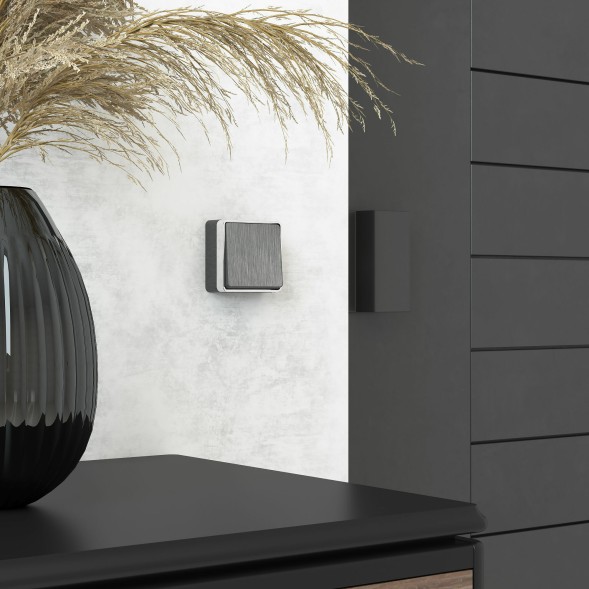 Выключатель одноклавишный проходной Gallant графит рифленый Werkel W5012004