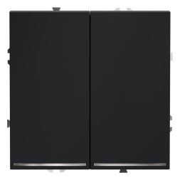 Проходной переключатель встраиваемый VOLTUM S70 двухклавишный с подсветкой 10А, (графит)