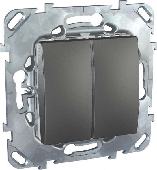 Двухклавишный переключатель Schneider Electric Unica Class Top графит (сх.6+6) MGU5.213.12ZD
