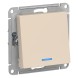 Одноклавишный переключатель Schneider Electric Atlasdesign Бежевый с подсветкой, сх.6а, 10АХ, механизм ATN000263