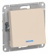 Одноклавишный переключатель Schneider Electric Atlasdesign Бежевый с подсветкой, сх.6а, 10АХ, механизм ATN000263
