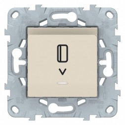 Выключатель карточный Schneider Electric Unica Studio Бежевый с подсветкой, 10 А NU528344