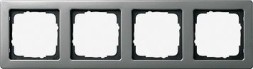 Рамка Gira E22 Сталь Edelstahl 21 4-постовая 021421