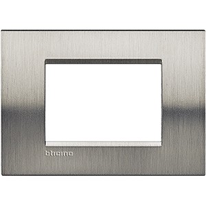 Рамка Bticino LivingLight Квадрат Фактурная сталь 3 модуля LNA4803ACS