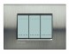 Рамка Bticino LivingLight Квадрат Фактурная сталь 3 модуля LNA4803ACS