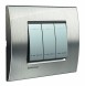 Рамка Bticino LivingLight Квадрат Фактурная сталь 3 модуля LNA4803ACS