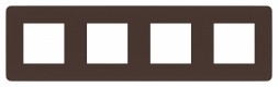 Рамка Schneider Electric Unica Studio Color Шоколад / белый 4 поста NU280816
