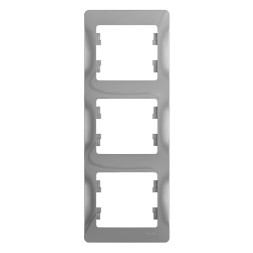 Рамка Schneider Electric Glossa Алюминий 3 поста вертикальная GSL000307