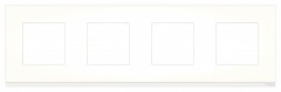 Рамка Schneider Electric Unica Pure Матовое стекло / Белый 4 поста NU600889