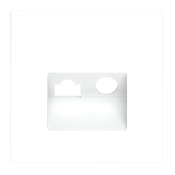 Накладка для розетки TV+RJ45 кат. 6, S70 (белый матовый)