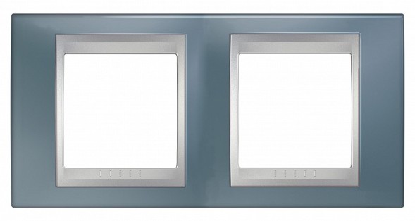 Рамка Schneider Electric Unica Top Грей / Алюминий 2 поста MGU66.004.097