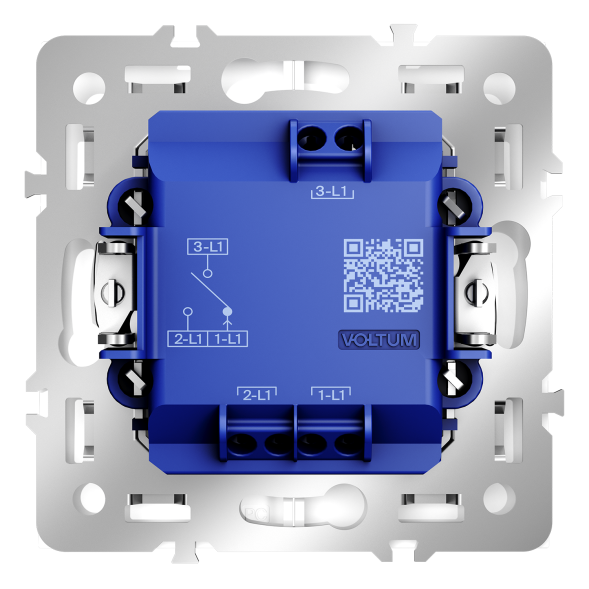 Выключатель встраиваемый VOLTUM S70 для жалюзи 10А, (белый глянцевый)