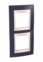 Рамка Schneider Electric Unica Хамелеон гранат / Бежевый 2 поста вертикальная MGU6.004V.572