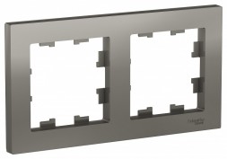 Рамка Schneider Electric Atlasdesign Сталь 2 поста ATN000902