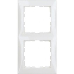 Рамка Berker S.1 Белый с блеском 2 поста вертикальная 10128982