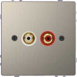 Аудиорозетка Merten D-Life никель с модулем тюльпан MTN4350-6050