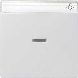Одинарная клавиша Gira белый матовый с полем для надписи и подсветкой 067027