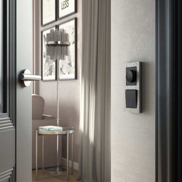 Выключатель одноклавишный с подсветкой (Hammar черный) Werkel W1210108