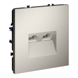 Розетка компьютерная встраиваемая VOLTUM S70 двойная RJ45+RJ45 кат.6, (кашемир)