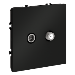 Розетка телевизионная встраиваемая VOLTUM S70 оконечная TV+SAT, (черный матовый)