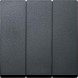 Трехклавишный выключатель Merten M-серия антрацит MTN311914