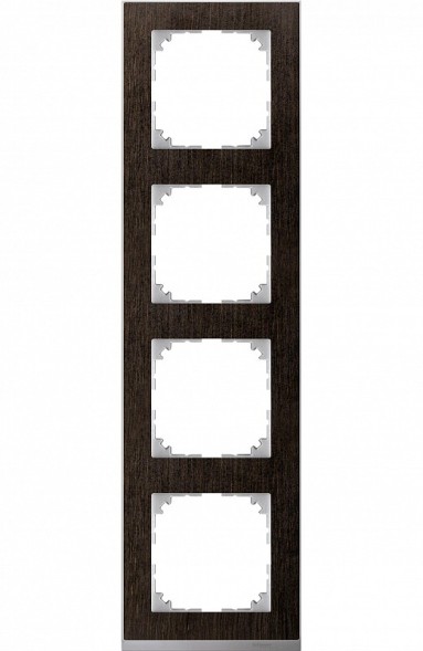 Рамка Merten M-Pure Decor Венге / Алюминий 4 поста MTN4040-3671