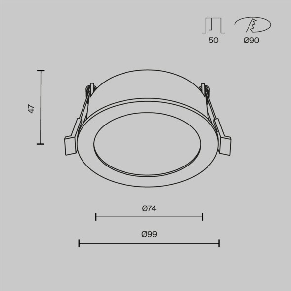 Встраиваемый светильник Technical DL130-GX53-MG